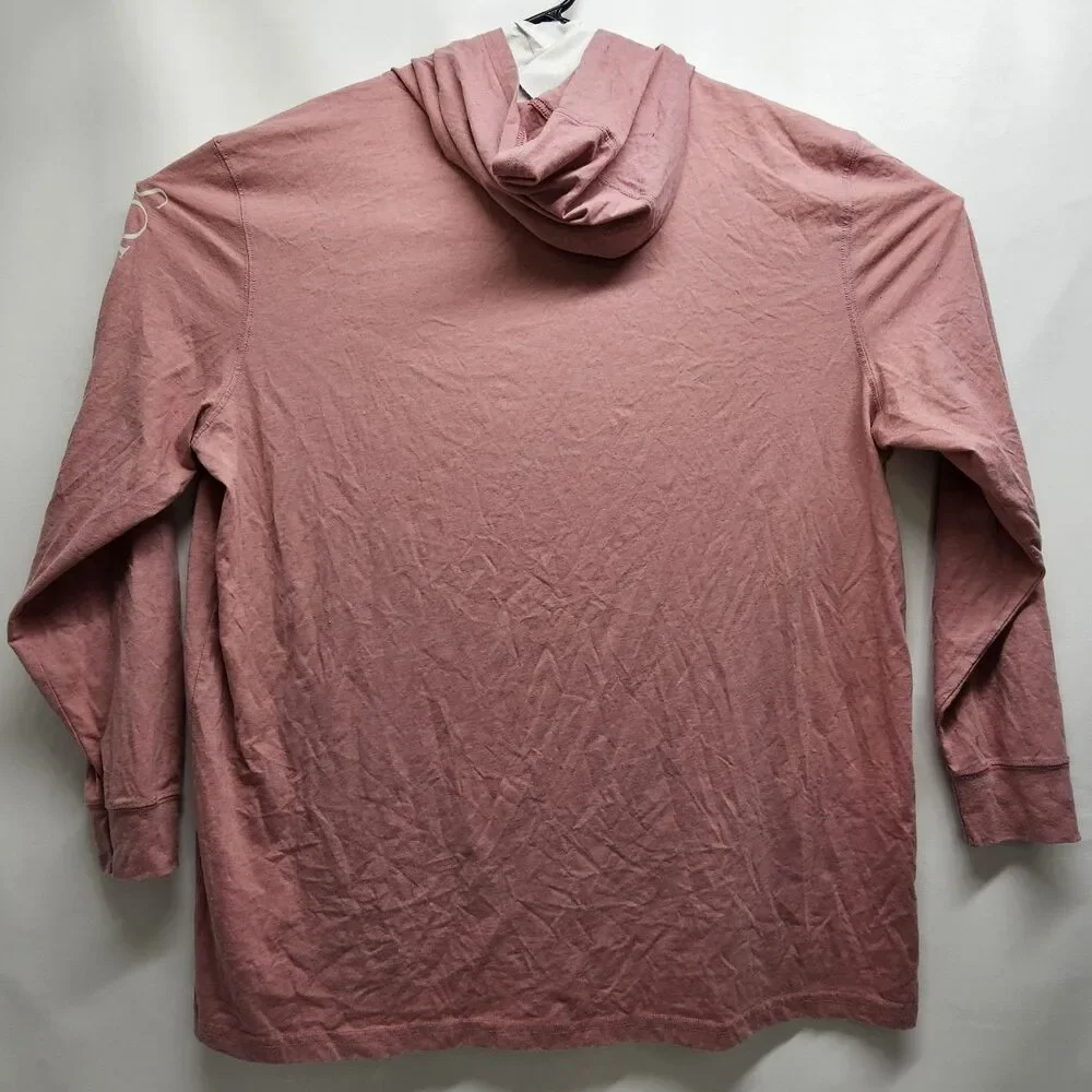 Southern Proper Hooded Long Sleeve Tee XXL Muscadine Pink Peach Pocket Logo 50/5
